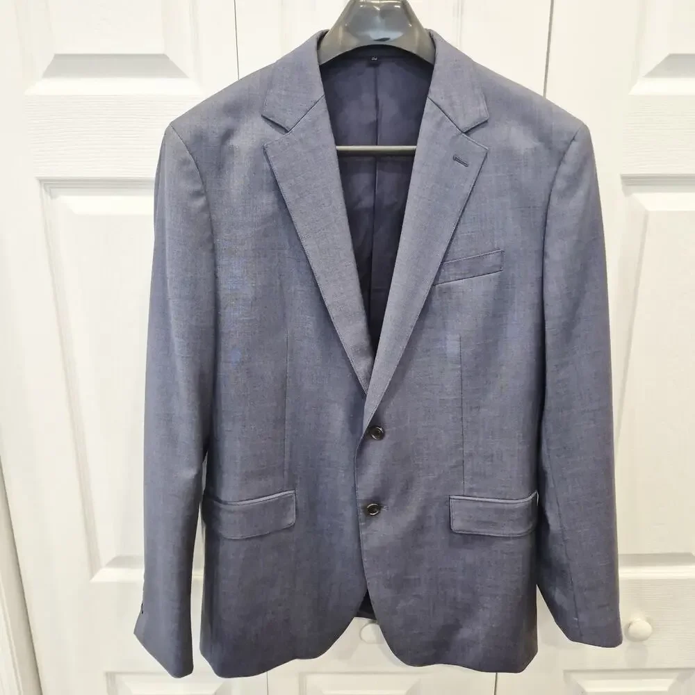 Bonobos Men's Athletic Fit Blue Wool Modern Sport Coat Blazer Suit Jacket Sz 42L